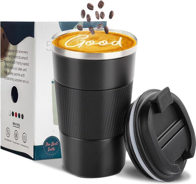 17 Oz Vacuum Insulated Coffee Tumbler Cup, Travel Coffee Mug, Double Wall  Travel Mug With Splash Proof Lid, Bpa Free, Keep Coffee Tea Hot Cold