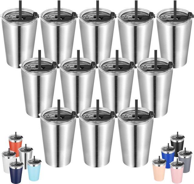 VEGOND 12oz Tumbler Stainless Steel Tumbler bulk Vacuum Insulated Double  Wall Travel Tumbler with Lid and Straw Reusable Tumbler,Stainless 12 Pack 