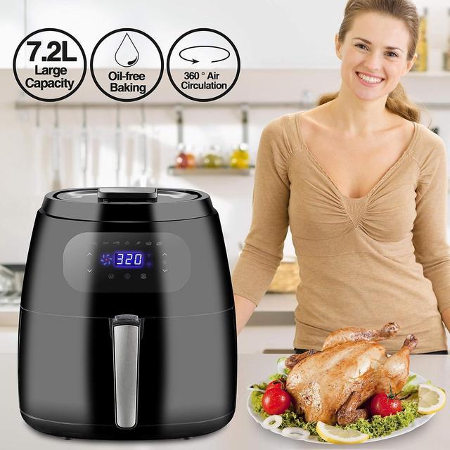 USED Large Air Fryer XXL 1700W 7.6QT Oven Digital Screen Hot Air Fryer  Cooker