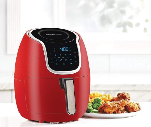 PowerXL Air Fryer Vortex - Multi Cooker with Roast, Bake, Food Dehydrator,  Reheat Non Stick Coated Basket, Cookbook (5 QT, Red) 