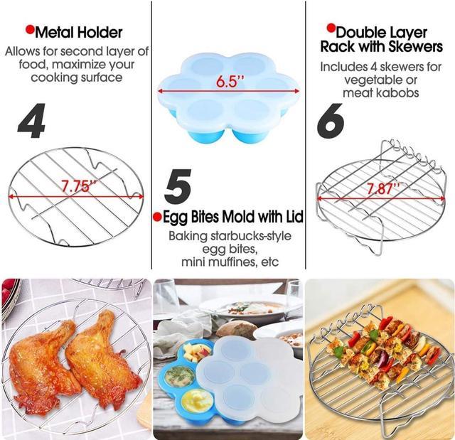 7Pcs/Set High Quality 8 Inch Air Fryer Accessories For Gowise Phillips  Cozyna And Secura Fit All Air fryer 5.3QT to 5.8QT