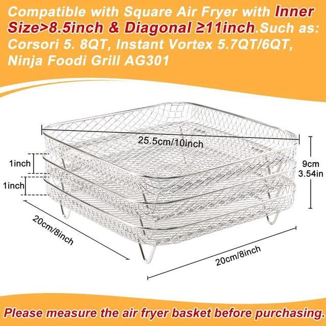 Air Fryer Stacking Rack Accessories Compatible with NuWave &More