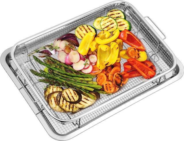 Extra Large Air Fryer Basket and Tray for Oven, 18.8'' x 13.3'' Stainless  Steel Crisper Tray and Basket Set, Non-stick Mesh Basket Set, Air Fryer  Tray