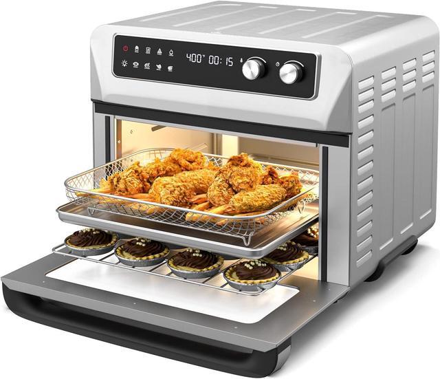 CHEFJOY 21 QT Air Fryer Toaster Oven Combo, 1800W Electric Digital Countertop  Convection Oven w/ 360°Circulation, LCD Display, 8-in-1 Air Fryer, Toast,  Thaw, Dehydrate, w/ 5 Accessories & Recipe 