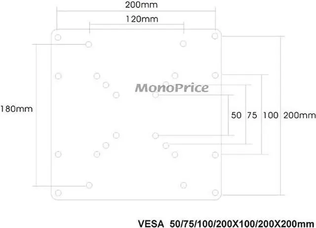 Alt view image 2 of 3 - Monoprice 200X200mm Bracket Universal Adapter