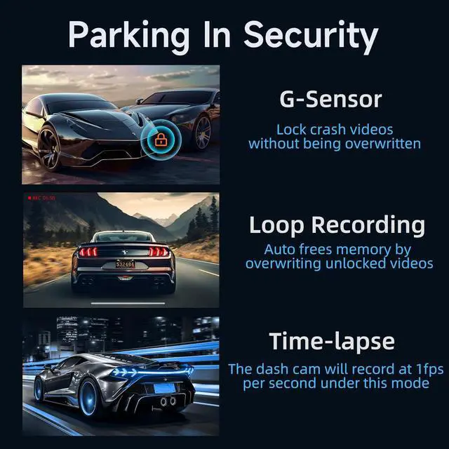 Alt view image 6 of 7 - Dash Cam Front 2.5K: Mini Dash Cam for Cars, 1440P Car Camera with APP, WiFi Dash Cam with WDR Night Vision, 24 Hours Parking Monitor Dashcams, 160°Wide, G-Sensor
