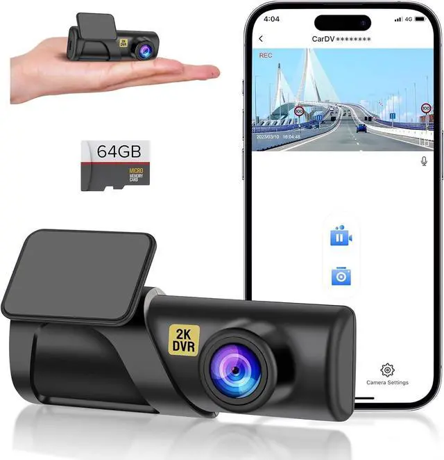 Main image of Dash Cam, WiFi FHD 1080P Dash Camera for Cars, Mini Car Camera, Dash Cam Front with Free 64GB SD Card, 160° Wide Angle, Night Vision, Loop Recording, 24H Parking Monitor, Support 128GB Max