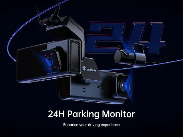 Alt view image 7 of 7 - P2 Trio 3 Channel 4K WiFi Dash Cam, 4K+1080P+1080P Front and Rear Inside Triple Car Camera, Free 64GB Card, 5G Wi-Fi Dual DashCam, IR Night Vision, Voice Control, GPS, 24H Parking Mode