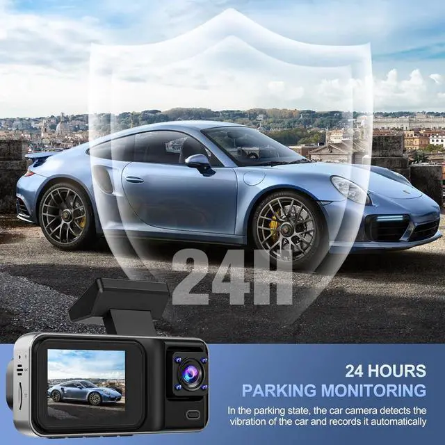 Alt view image 2 of 7 - 3 Channel 4K Dash Cam, Dash Camera for Cars with Free 64GB SD Card, 4K+1080P+1440P Dash Cam Front and Rear Inside, Super Night Vision, Loop Recording, G-Sensor, Motion Detection, 24 Hours Parking Mode
