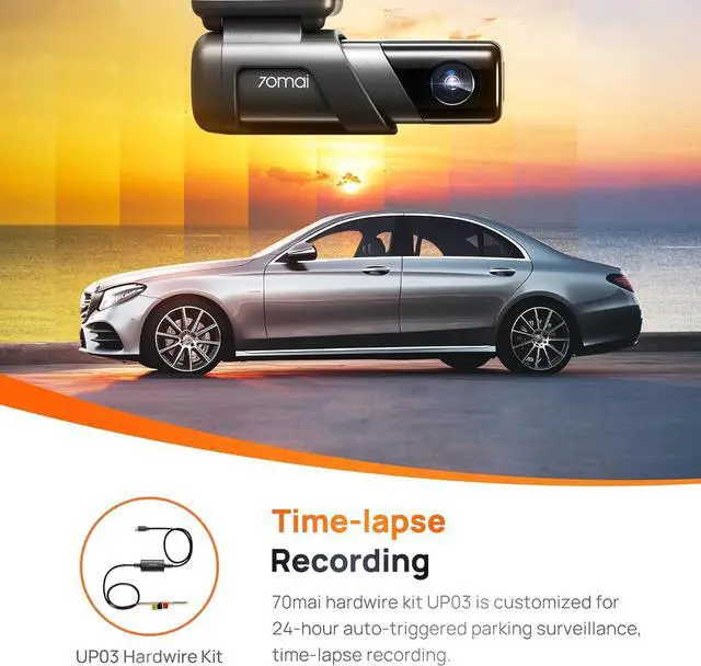Alt view image 6 of 7 - 70mai Dash Cam M500, 2.7K Dash Cam Front, Dash Camera for Cars Built in eMMC 128GB, GPS, ADAS, Dashcam with HDR Night Vision,170° FOV, Parking Monitor, G-Sensor, Time-Lapse, App&WiFi, Voice Control