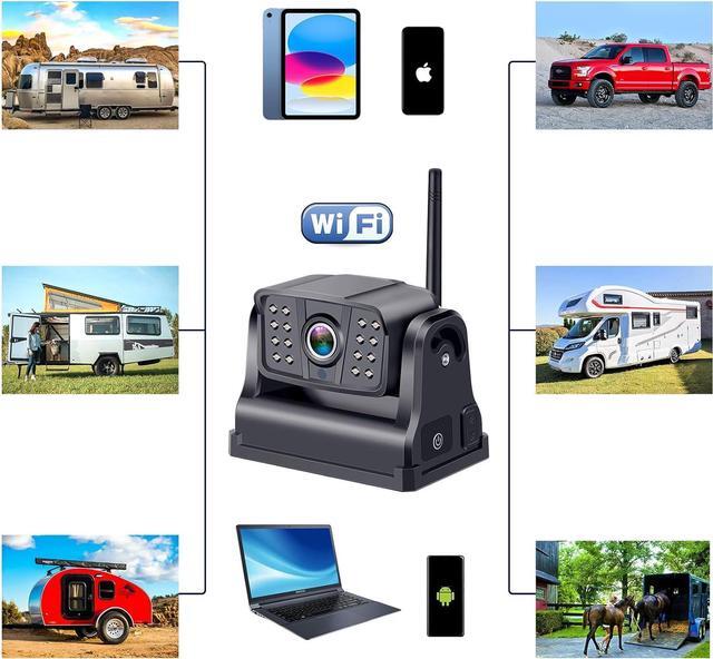 Alt view image 7 of 7 - Wireless Backup Camera Magnetic WiFi - Ease of Use Hitch Trailer Truck HD 1080P Clear Night Vision No Lag Rechargeable Rear View Camera for Small RV Camper Steady Connection to Phone - DoHonest V7
