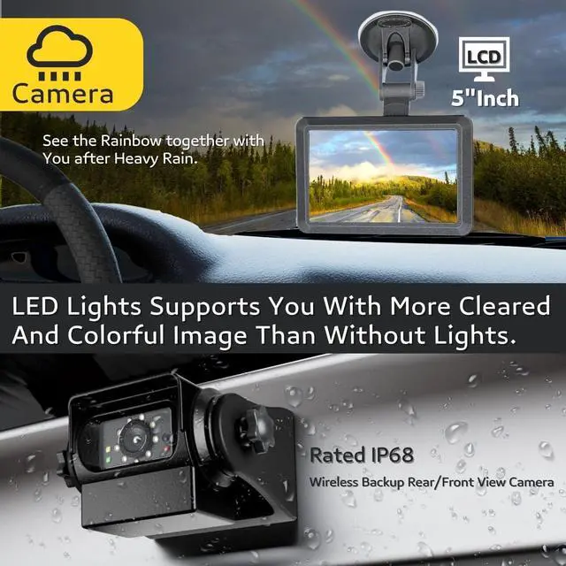 Alt view image 2 of 7 - Wireless WiFi Magnetic Hitch Backup Camera 1080P HD Rechargeable Battery Powered No Wiring Rear View Reverse Monitoring Camera for Car Truck Pickup RV Camper 5th Wheel Horse Trailer Boat Trailer