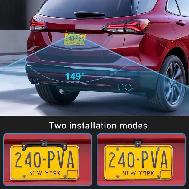 Alt view image 4 of 7 - Backup Camera Rear View Reverse Camera HD License Plate Backup Camera | with Night Vision, Wide Angle IP69K Waterproof, Full Metal Housing, 4pin Connector for 12-24V Car Pickup SUV