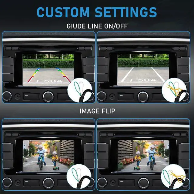 Alt view image 5 of 7 - Backup Camera Rear View Reverse Camera HD License Plate Backup Camera | with Night Vision, Wide Angle IP69K Waterproof, Full Metal Housing, 4pin Connector for 12-24V Car Pickup SUV