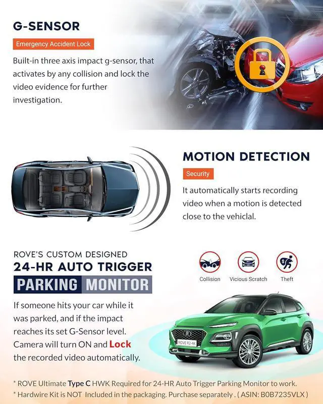 Alt view image 5 of 7 - R2-4K Dash Cam Built-in WiFi GPS Car Dashboard Camera Recorder with UHD 2160P, 2.4" IPS Screen, 150° Wide Angle, WDR, Night Vision