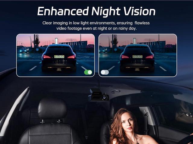 Alt view image 4 of 7 - Dash Cam Front and Rear, 4K Single Front Dash Camera, 2K/1080P Dual Car Camera for Cars, Built-in Wi-Fi,1.5 IPS Display Mini Dashcam,Night Vision,Voice Control,24H Parking Mode,G-Sensor,P1 Duo
