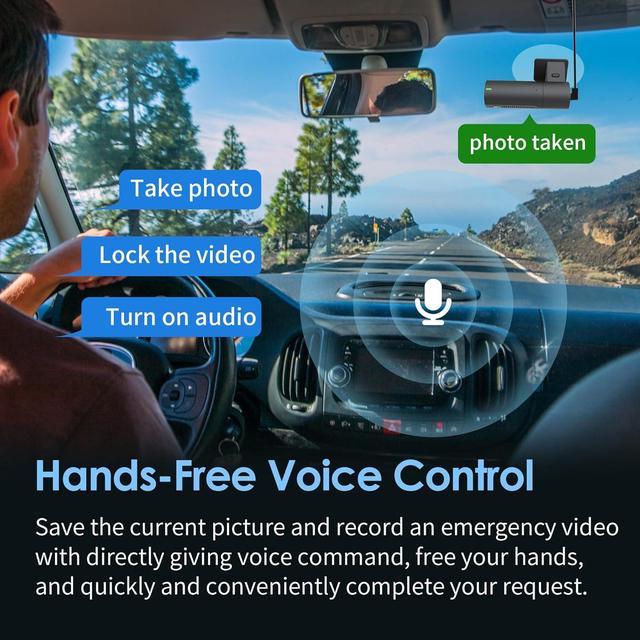 Dash Cam 2K, KAWA WiFi Dash Camera for Cars 1440P with Hand-Free