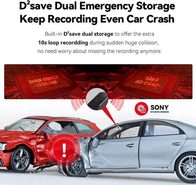 Alt view image 5 of 7 - DDPAI Dash Cam Front, 1944P Car Camera with Sensor, Wi-Fi & App, Car Dashboard Camera Recorder 2.4" LCD Screen,Parking Mode,G-Sensor,Super Capacitor, Z40 Single Front