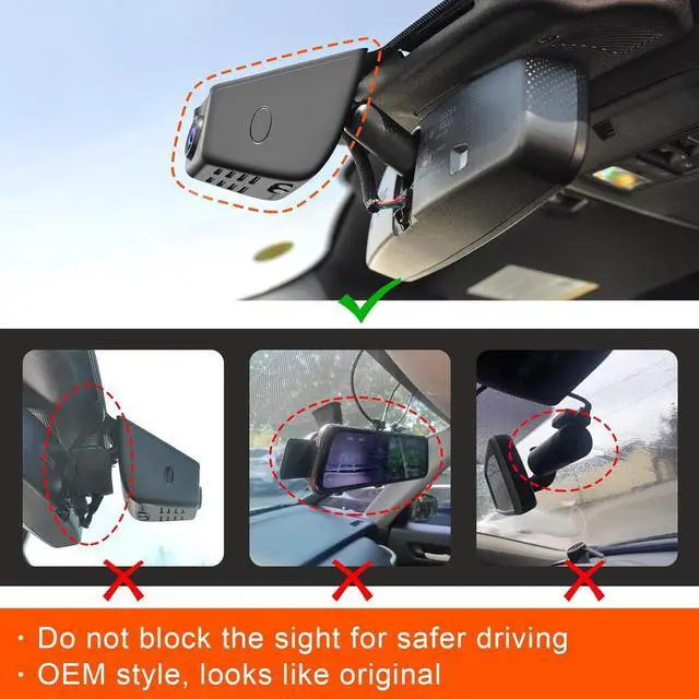 Alt view image 7 of 7 - Front 4K & Rear 1080P Dash Cam fit for Ford F150 2018-2025 F250/F350 Super Duty 2020-2025 XLT Lariat King Ranch Tremor Raptor Limited Platinum (Model A), Free App & WiFi, 128GB Card