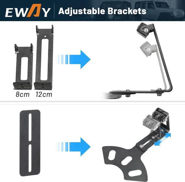 Alt view image 4 of 7 - Light 2.0 Spare Tire Reverse Backup Camera for Jeep Wrangler JK Compass Commander Patriot Liberty 2007-2018, Upgrade Ajustable Brackets for Flexible Angle, Hitch Camera with 90° Ajustable Angle