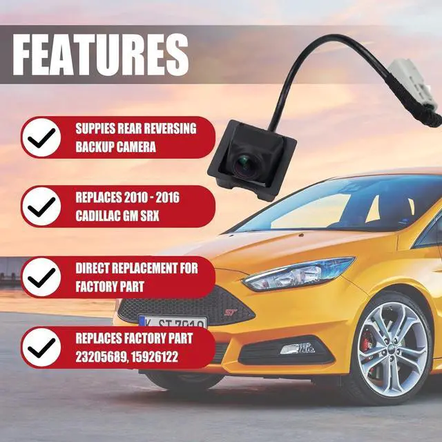 Alt view image 2 of 7 - Rear View Park Assist Camera Compatible with Cadillac GM SRX 2010 2011 2012 2013 2014 2015 2016 Night Vision Waterproof Tailgate Backup Reverse Safty Cameras 23205689