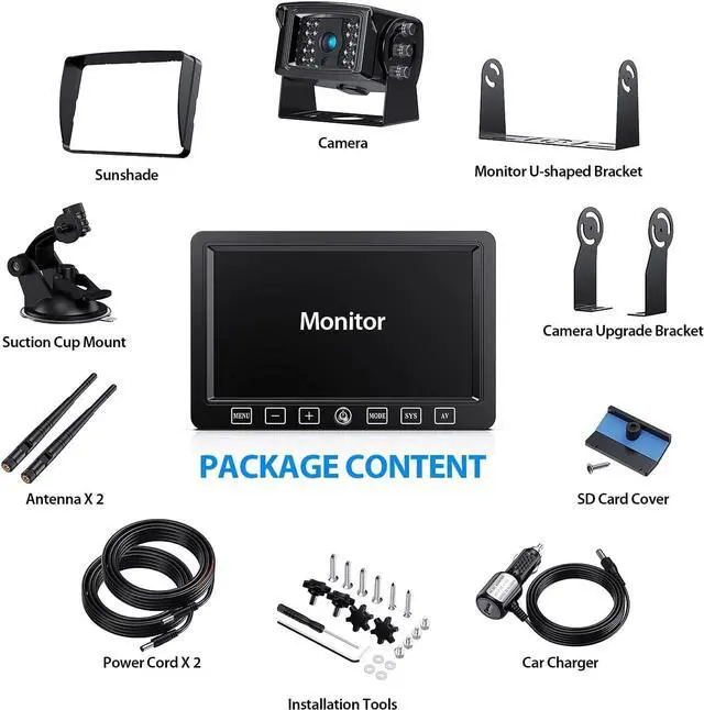 Alt view image 7 of 7 - Digital Wireless Backup Camera System Kit,HD 1080P & IP69 Waterproof Wireless Reverse Rear View Camera + 7 DVR Split Touch Monitor, Recording for RV/Truck/Trailer/Motorhome-ZEROXCLUB B701