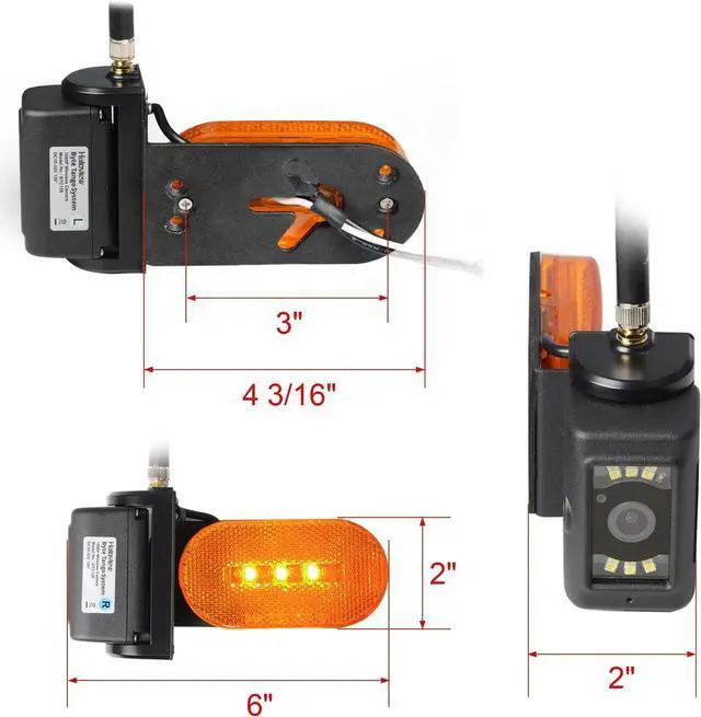 Alt view image 7 of 7 - BTC129 Wireless RV Side Marker Light FHD 1080P Cameras for BT7/BT6 Monitor System