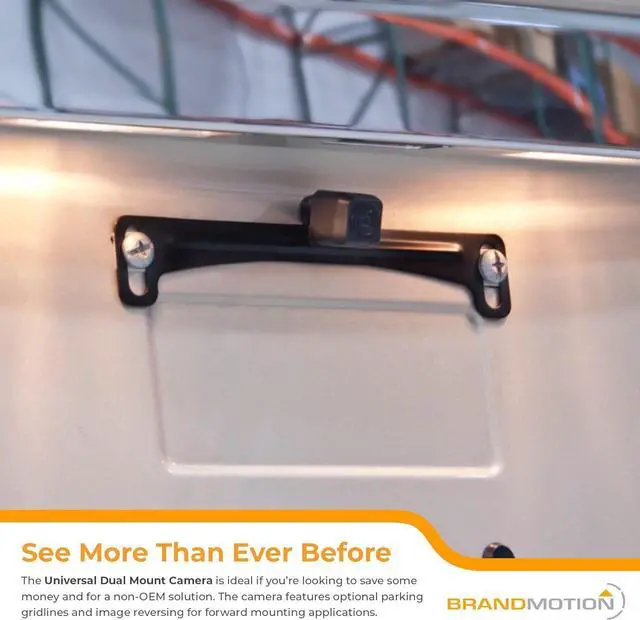 Alt view image 2 of 4 - Brandmotion Universal Dual Mount CMOS Camera 9002-7601 | Seamless Backup Camera Integration Connects to Vehicle Monitor | Heavy-Duty Reverse Rear View Camera | Mounting Options | Sharp Image