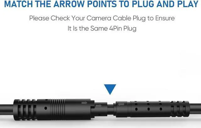 Alt view image 3 of 6 - 4Pin Backup Camera Extension Cable (5Ft 4P) Pure Copper Thicker Shield DashCam Rear View Camera Extension Cord Mirror Dashcam RearCamera Extension Cable ReverseCamera Extension Wire