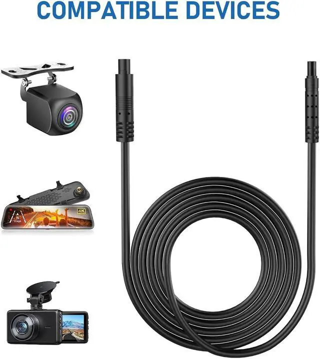 Alt view image 6 of 6 - 4Pin Backup Camera Extension Cable (5Ft 4P) Pure Copper Thicker Shield DashCam Rear View Camera Extension Cord Mirror Dashcam RearCamera Extension Cable ReverseCamera Extension Wire