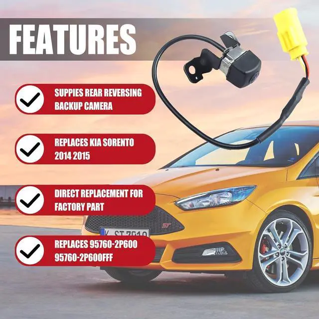 Alt view image 2 of 7 - Rear View Backup Camera Compatible with Kia Sorento 2014 2015 Replaces 95760-2P600 95760-2P600FFF