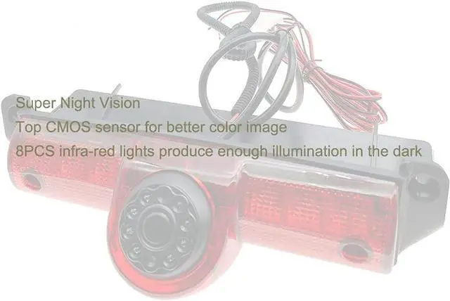 Alt view image 4 of 7 - Brake Light Rear View Reverse Backup Camera Compatible with 2003-2019 Chevy Express GMC Savana Van 1500 2500 3500