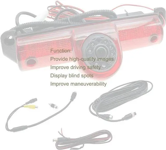 Alt view image 5 of 7 - Brake Light Rear View Reverse Backup Camera Compatible with 2003-2019 Chevy Express GMC Savana Van 1500 2500 3500