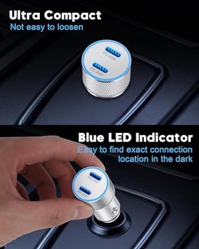Alt view image 6 of 7 - iPhone 15 Car Charger Fast Charging, 2Pack 40W Dual USB C Power Cigarette Lighter Car Charger Adapter with 6FT Type C to C Cable for iPhone 15/15 Plus/15 Pro Max, iPad Pro, Pixel 8/7, Galaxy S23/S22