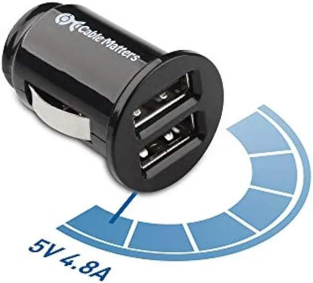 Alt view image 3 of 6 - Cable Matters 2-Pack 4.8A 24W Flush Mount Dual USB Car Charger, Compact Mini Car USB Charger for Smartphones and Tablets