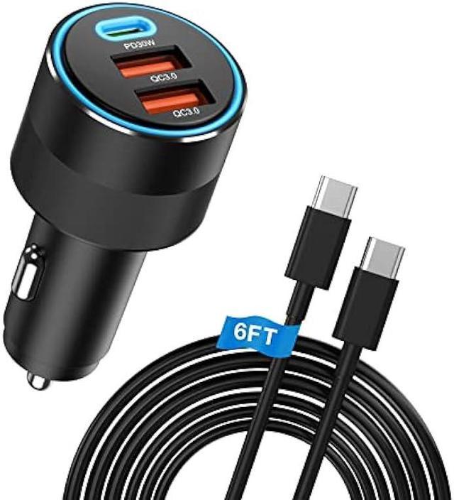 66W 4 Ports USB PD Quick Car Adapter Charger QC3.0 Type C,In-Car