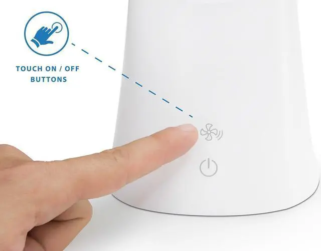 Alt view image 7 of 7 - LED Desk Lamp with Fan, Cool Breeze Lamp with Bladeless Fan with Adjustable Neck, 3 Speeds and 5 Brightness Levels, White