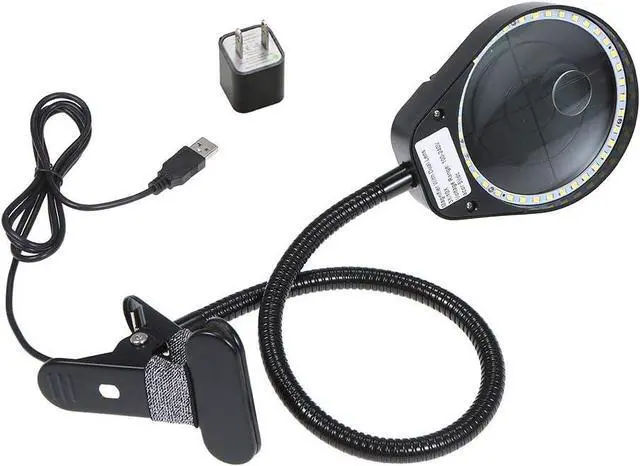 Alt view image 7 of 7 - Tom-shine Magnifying Glass Lamp 3X 10X,Stepless Dimmable LED Magnifying Lamp with Dust Cover Metal Clamp,Adjustable LED Magnifier with Light and Stand for Crafts Reading Workbench Close Work