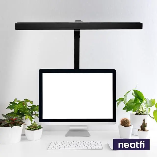 Alt view image 6 of 7 - Neatfi 3,000 Lumens LED Desk Lamp with Clamp | Dimmable | 5 Brightness Levels & 5 Light Modes | Memory Function | Eye-Caring Flexible Lamp for Home & Office (28 Inches, Black)