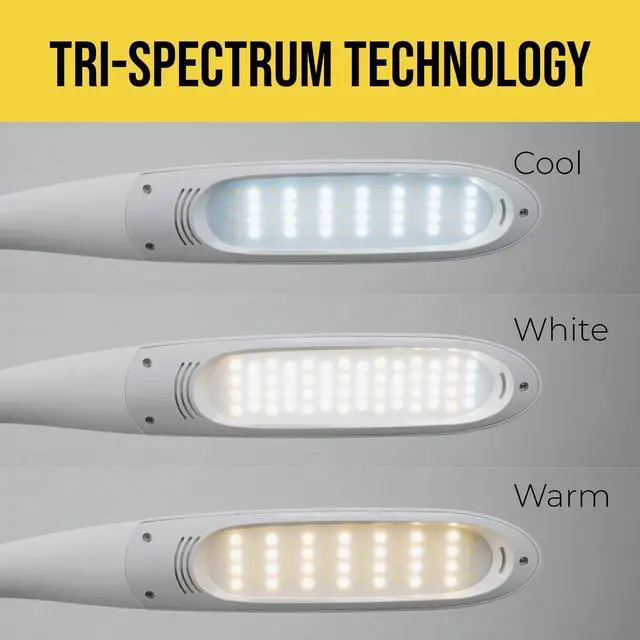 Alt view image 7 of 7 - Stella Two Task Lamp, Adjustable Desk Dimmable LED Light with Custom Color Temperature for Desk, Home Office, Bedroom, or Living Room, Modern Design Work, Study, and Reading Needs (12W) by DT