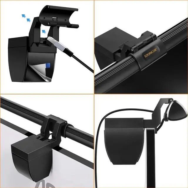 Alt view image 5 of 7 - Computer Monitor Light Screen Light Bar e-Reading LED Task Lamp, 3 Color Modes, USB Powered,No Screen Glare, Dimmable Desktop Monitor Lamp for Desk/Office/Home