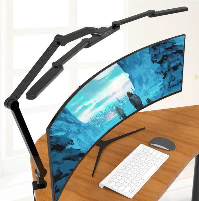 Main image of LED Desk Lamp with Clamp, 41.5" Clamp on Architect Desk Lamp for Home Office, 24W Bright Tall Computer LED Table Light Adjustable Overhead Clip on Office Lighting for Work Craft