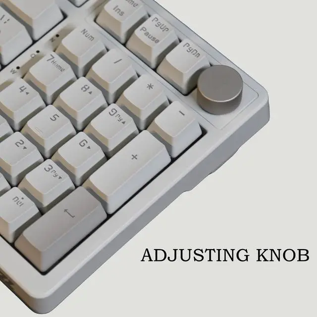 Alt view image 4 of 7 - FIRSTBLOOD ONLY GAME. AK992 Retro Wired Mechanical Keyboard, 98 Keys Full Layout, Hot-Swappable USB Gaming Keyboard with Red Switches, Multimedia Keys Knob, Blue Backlit, Anti-Ghosting, Grey