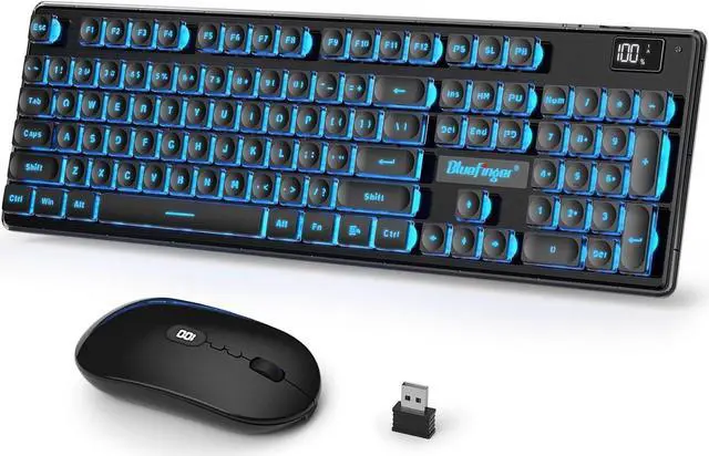 Main image of Wireless Gaming Keyboard and Mouse Combo, Upgrade Battery Percentage Display, Rechargeable Slim Gaming Keyboard Mouse Set, Light Up Full-Size Keyboard Silent Mouse Set for Computer Laptop
