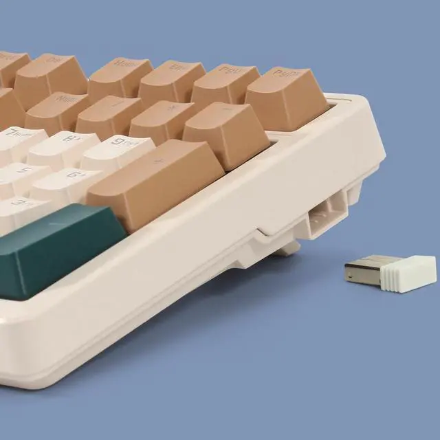 Alt view image 6 of 7 - Wireless Mechanical Keyboard, Triple Mode 2.4G/USB-C/BT Gaming Keyboards 100 Keys RGB Backlit, Brown Switch Rechargeable | Brown Combo