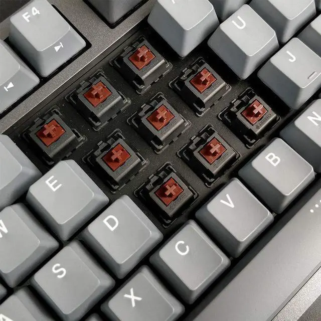 Alt view image 2 of 7 - Heavy Duty Mechanical Keyboard with Cherry MX Brown Switches N-Key Rollover 104 Keys(PBT Keycaps) Type C Interface for Gamer/Typists/Office/Home (Space GreyANSI/US)