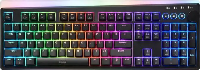 Main image of iRocks K71R Wireless RGB Mechanical Gaming Keyboard, Switches Brown,PBT 107 Keys NKRO,RGB Backlit,Pro Keyboard for Gaming and Work,Dual Interface Wireless & Wired, Windows Laptop PC Mac,Black