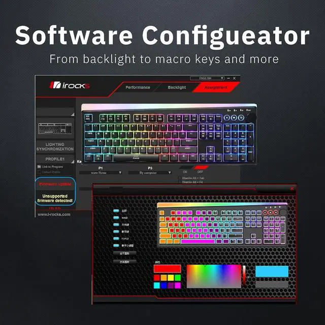 Alt view image 4 of 7 - iRocks K71R Wireless RGB Mechanical Gaming Keyboard, Switches Brown,PBT 107 Keys NKRO,RGB Backlit,Pro Keyboard for Gaming and Work,Dual Interface Wireless & Wired, Windows Laptop PC Mac,Black