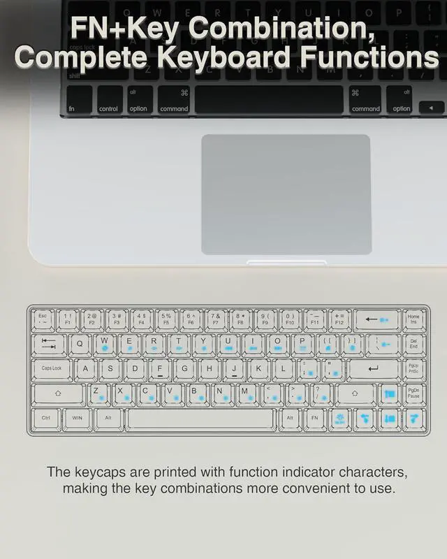 Alt view image 7 of 7 - 60 Percent Keyboard,Small Gaming Keyboard USB-C Wired,Portable 68 Keys Compact RGB Backlit Mini Keyboards for Business Trips,Office,PC Games (SK968,Blue&Orange)