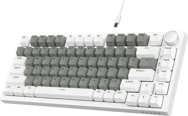 Main image of ATTACK SHARK X Ajazz AK820 Hot Swappable Mechanical Keyboard 75% Percent,TLK Custom Wired Keyboard Gaming with Rotary Knob,Poron Foam,Silicon Pad,Led Backlit,NKRO for Win/Mac,Gasket,Hp Yellow Switch